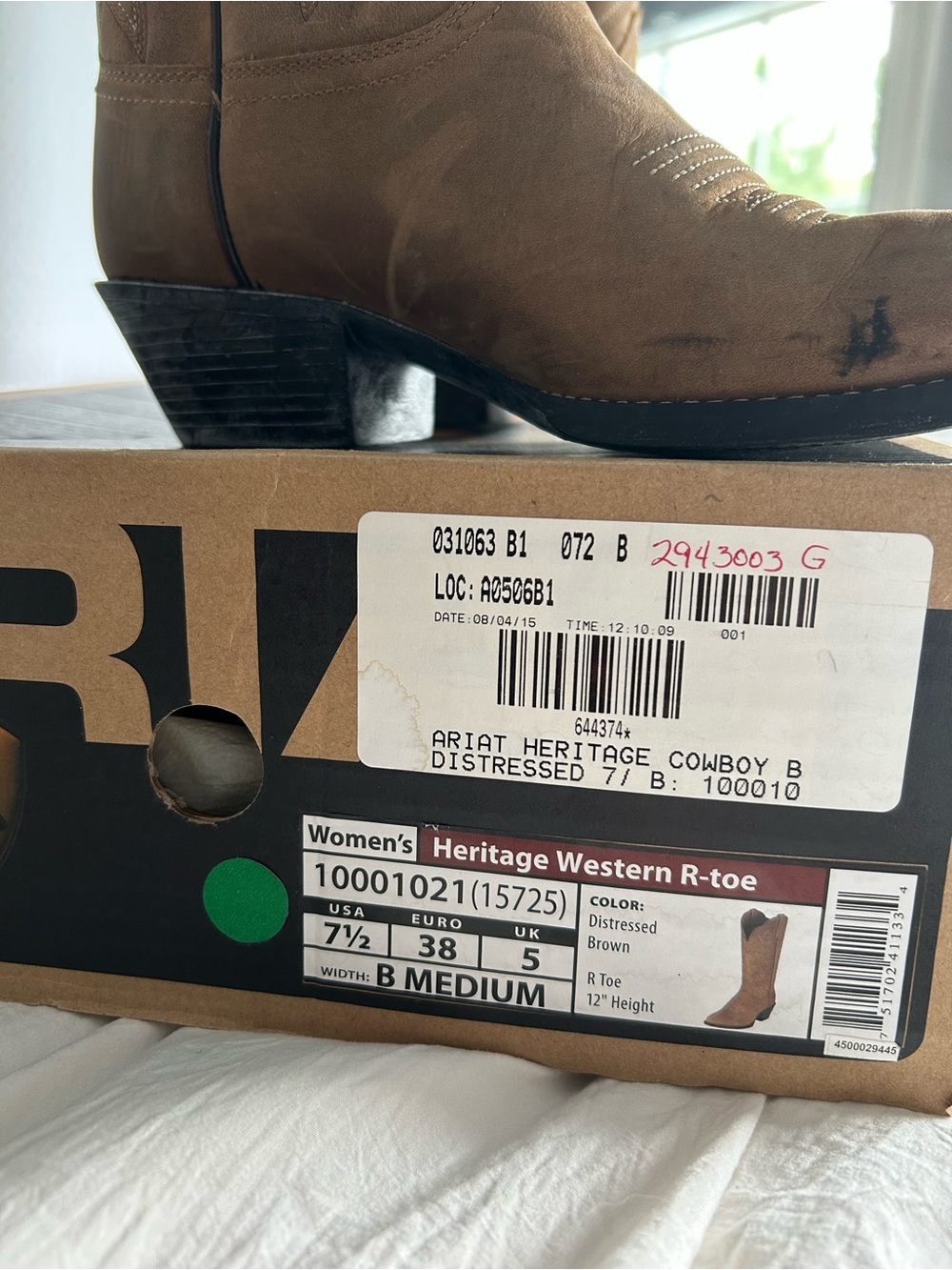 Ariat women’s Brown Leather Western Cowboy Boots - Picture 6 of 6